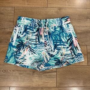 Ocean Pacific OP Shorts Womens Large Tropical Print Side Pocket Surf L‎